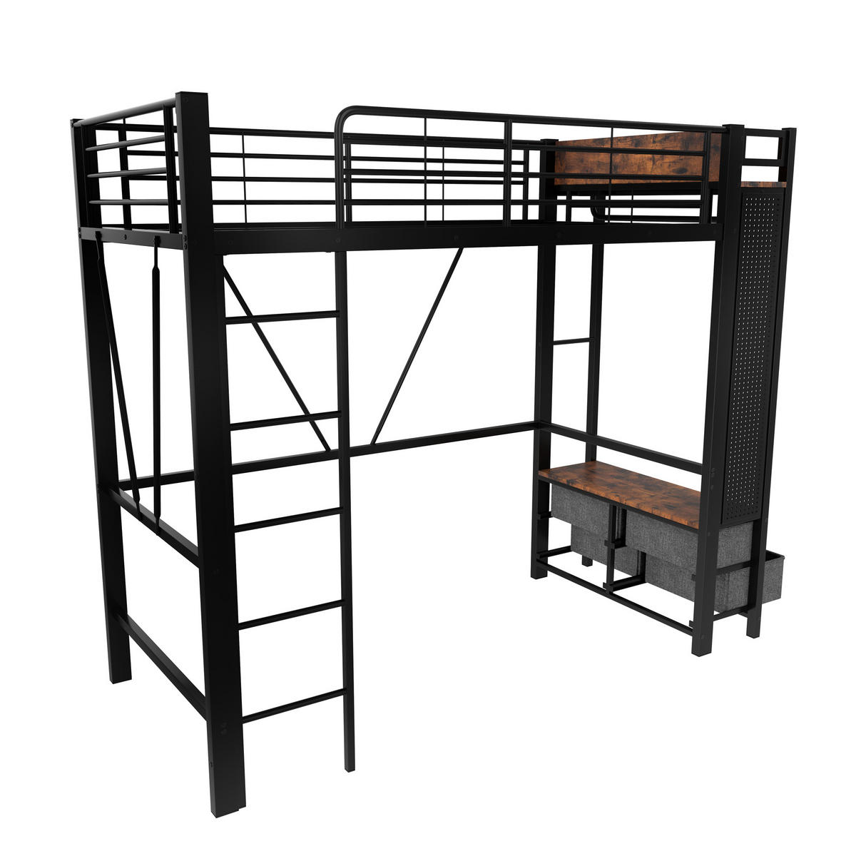 HOCHBETT Eisen 90/200 cm Schwarz - Schwarz, Metall - Raumix