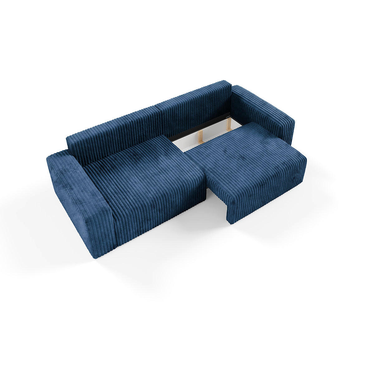 SOFA Angela 3 Sitzplätze Marineblau - Blau, Holz (252/86/105cm) - Petits-meubles