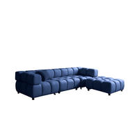 ECKSOFA L-Form Bolla, stoff Bluvel, Tintenblau, Rechts - Blau, Holz (288/192cm) - Kaiser Möbel