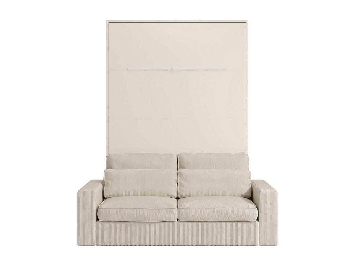 SCHRANKBETT - 2 Personen - holz - beige Rapili - Beige, Holz/Metall (160/200cm) - Vente-Unique
