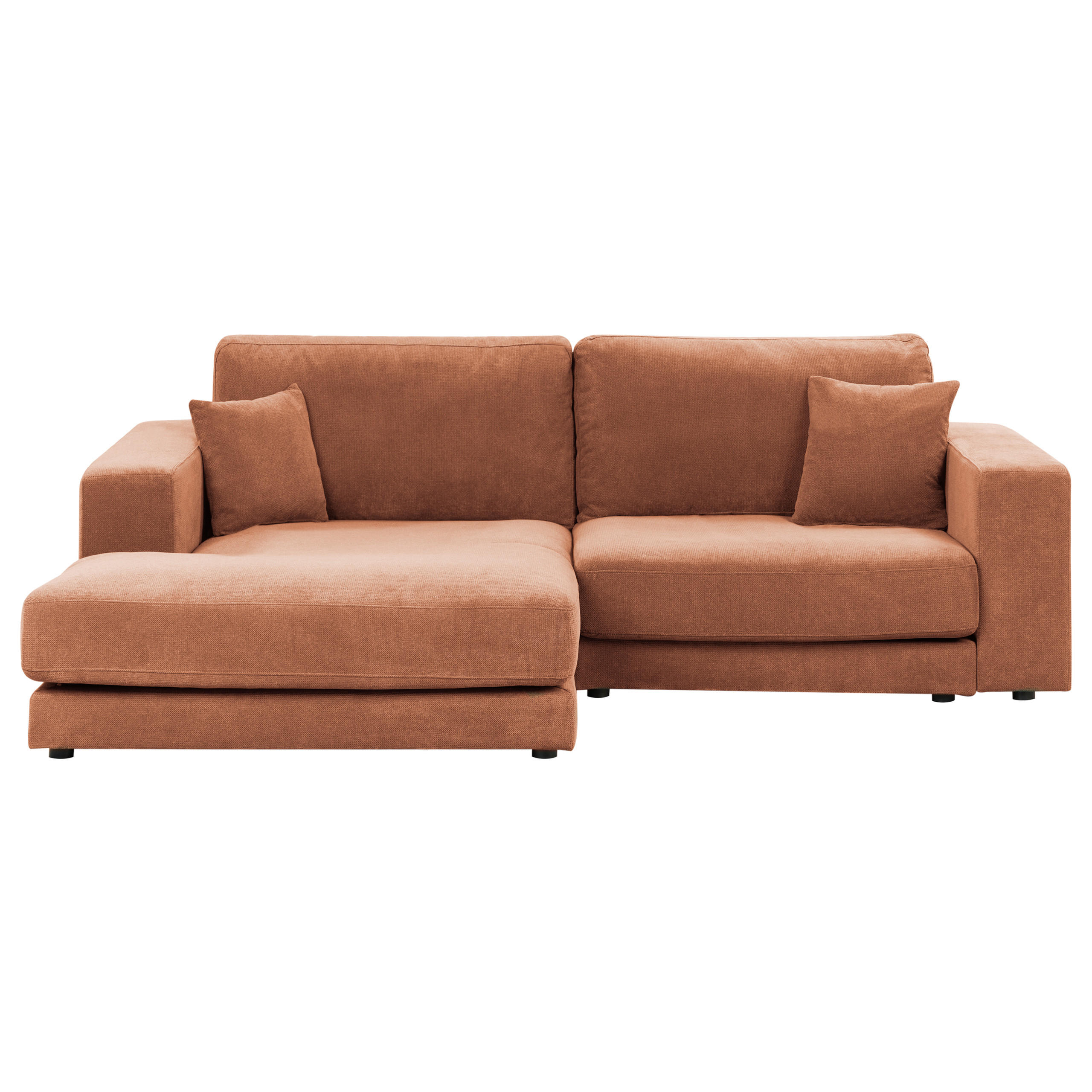 ECKSOFA 3-Sitzer Stoff Hellrot rechtsseitig Lofoten - Hellrot, Textil (250/190cm) - Beliani