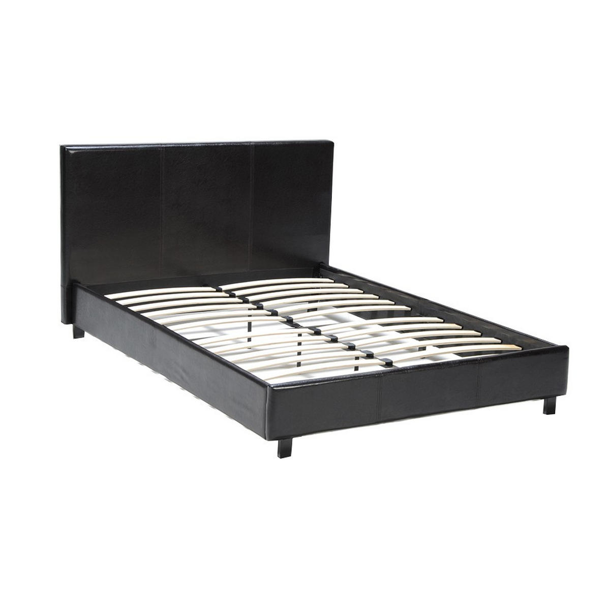 DOPPELBETT ATLANTA / 140x190 - Schwarz - Schwarz, Holzwerkstoff (140/190cm) - Weber Industries