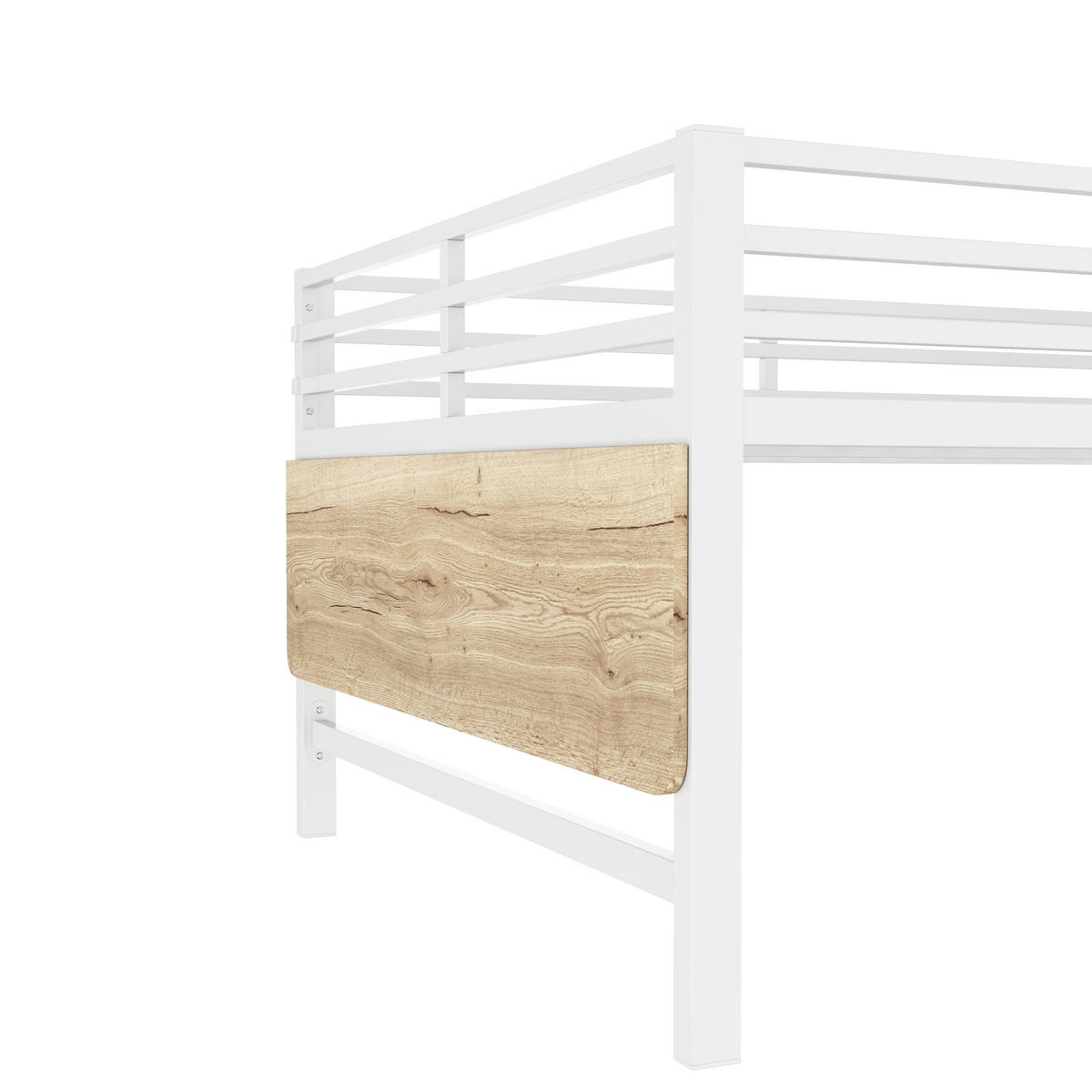 METALLBETT 140/200 cm DE-04630, mit Schreibtisch und LED-Lichtband in Weiß - Weiß, Metall (140/200cm) - ComfortXL