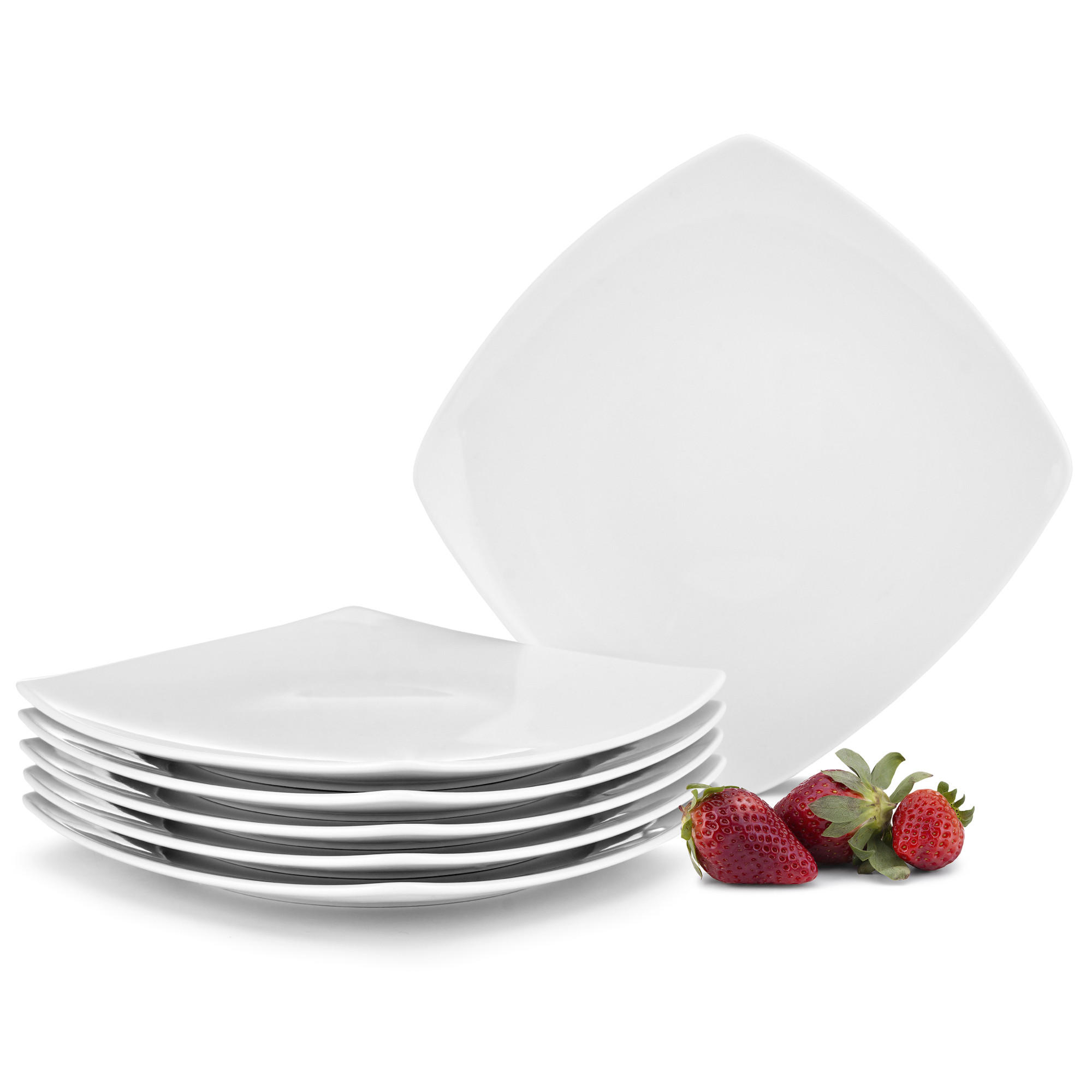 DESSERTTELLER CARLINA 6-tlg - Weiß, Keramik (19cm) - KONSIMO®