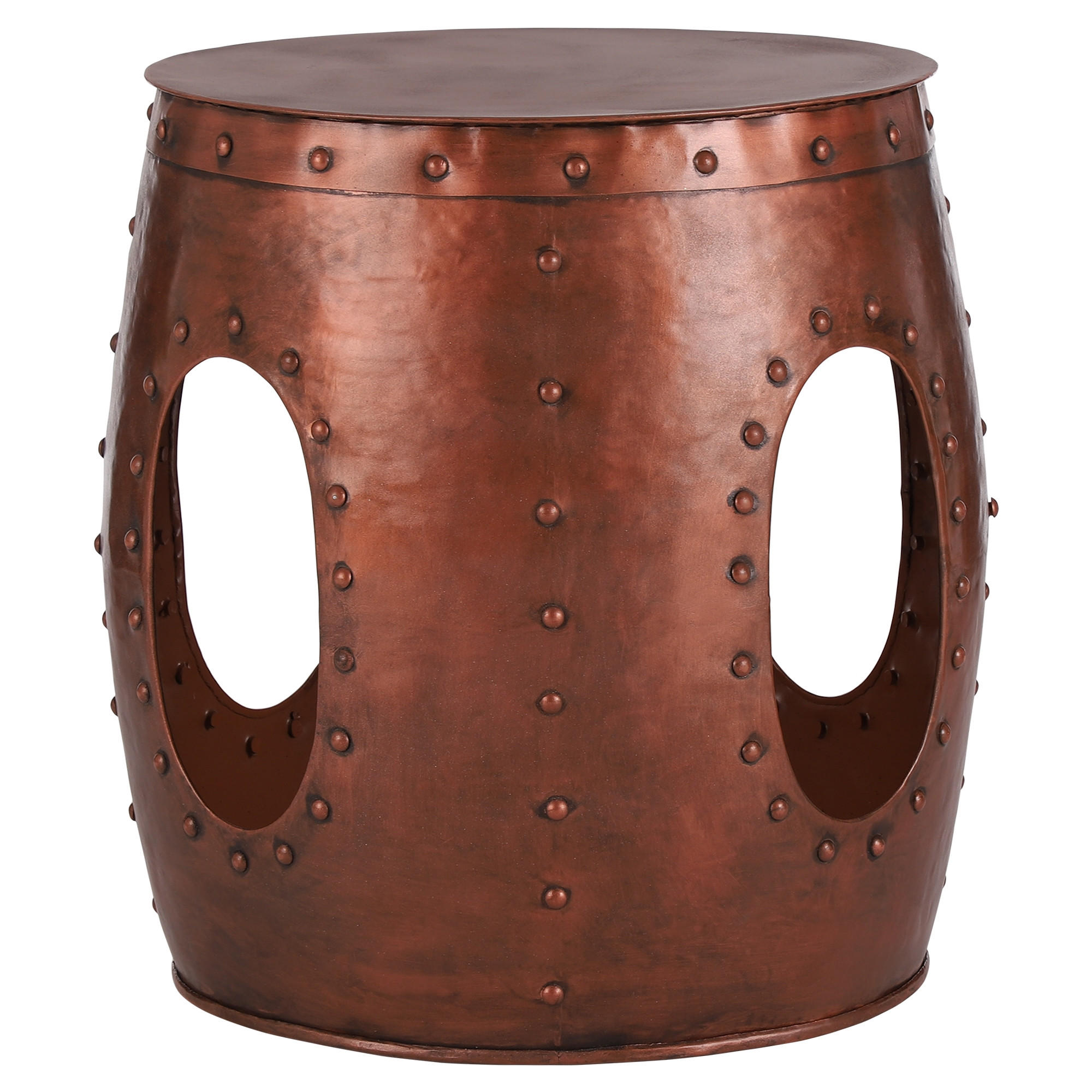 BEISTELLTISCH rund Ø38x45 cm Kupferfarbe Unikat aus Metall - Braun, Metall (45/38/45cm) - WOMO-DESIGN
