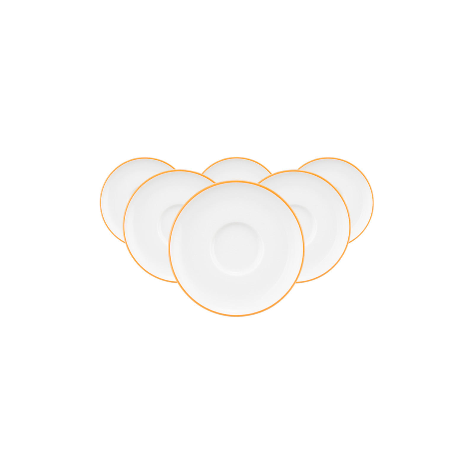 ESPRESSOUNTERTASSEN Sento Home Pure Lines Mango Orange ø 12 cm 6er Set - Orange, Keramik (12cm) - Seltmann Weiden