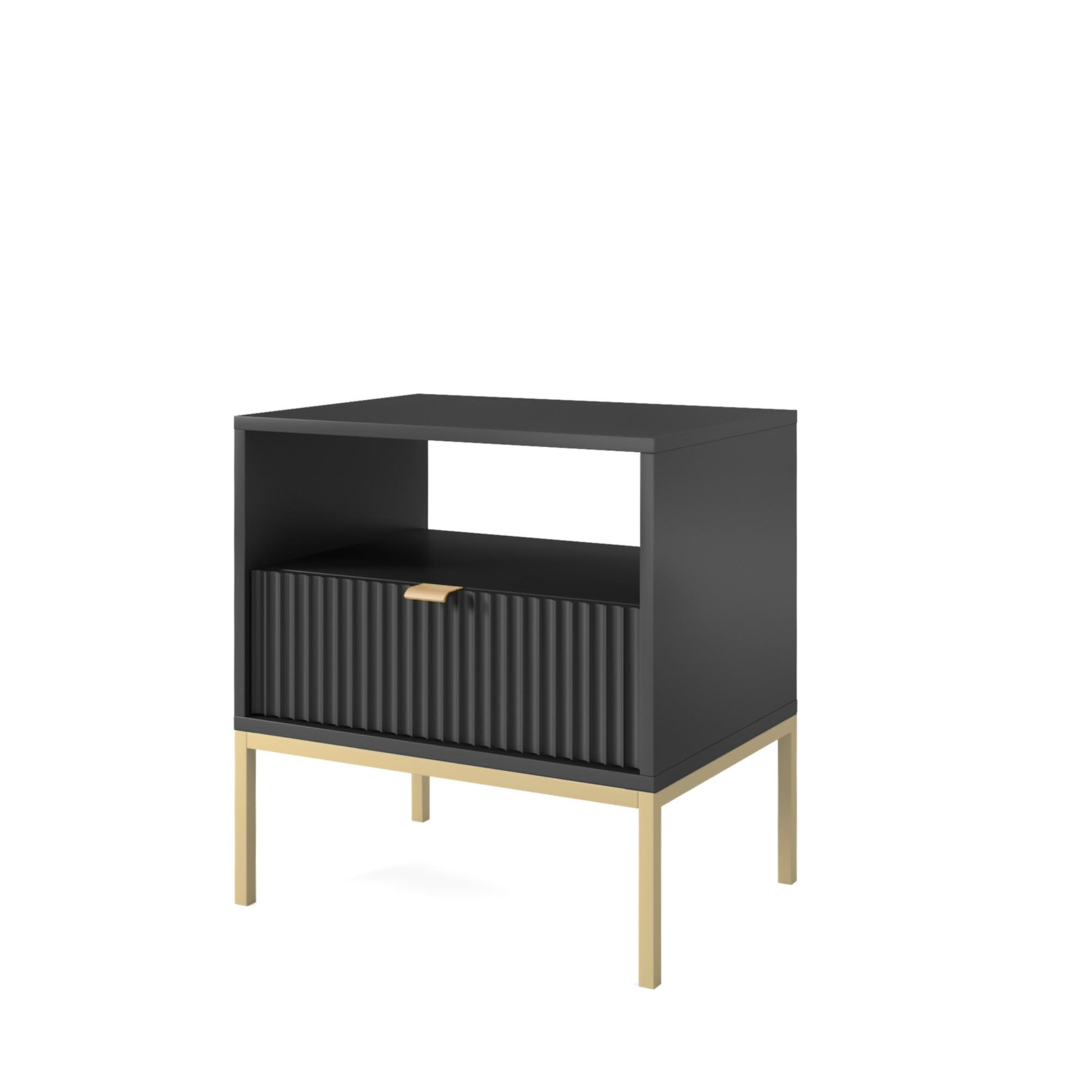 NACHTTISCH STELLARE 54/56/39 cm Schwarz - Schwarz, Holzwerkstoff (54/56/39cm) - MASSENO