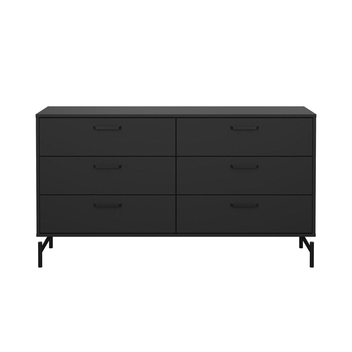 BYRÅ Dana 139 x 40 x 77 cm – svart - Svart, Träbaserade material (39.8/76.6/138.7cm) - Calicosy