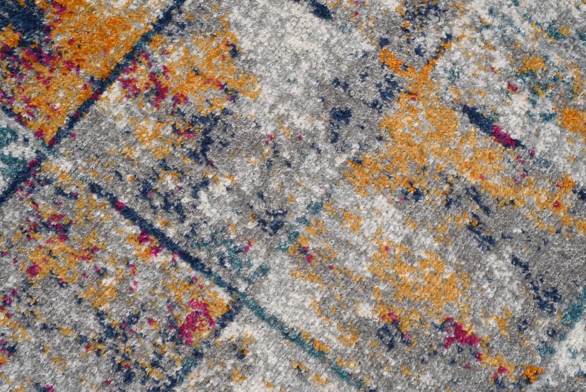 TEPPICHLÄUFER LAZUR Weiß Dunkelblau 70/1200 cm - Multicolor, Textil (70/1200cm) - Tapiso