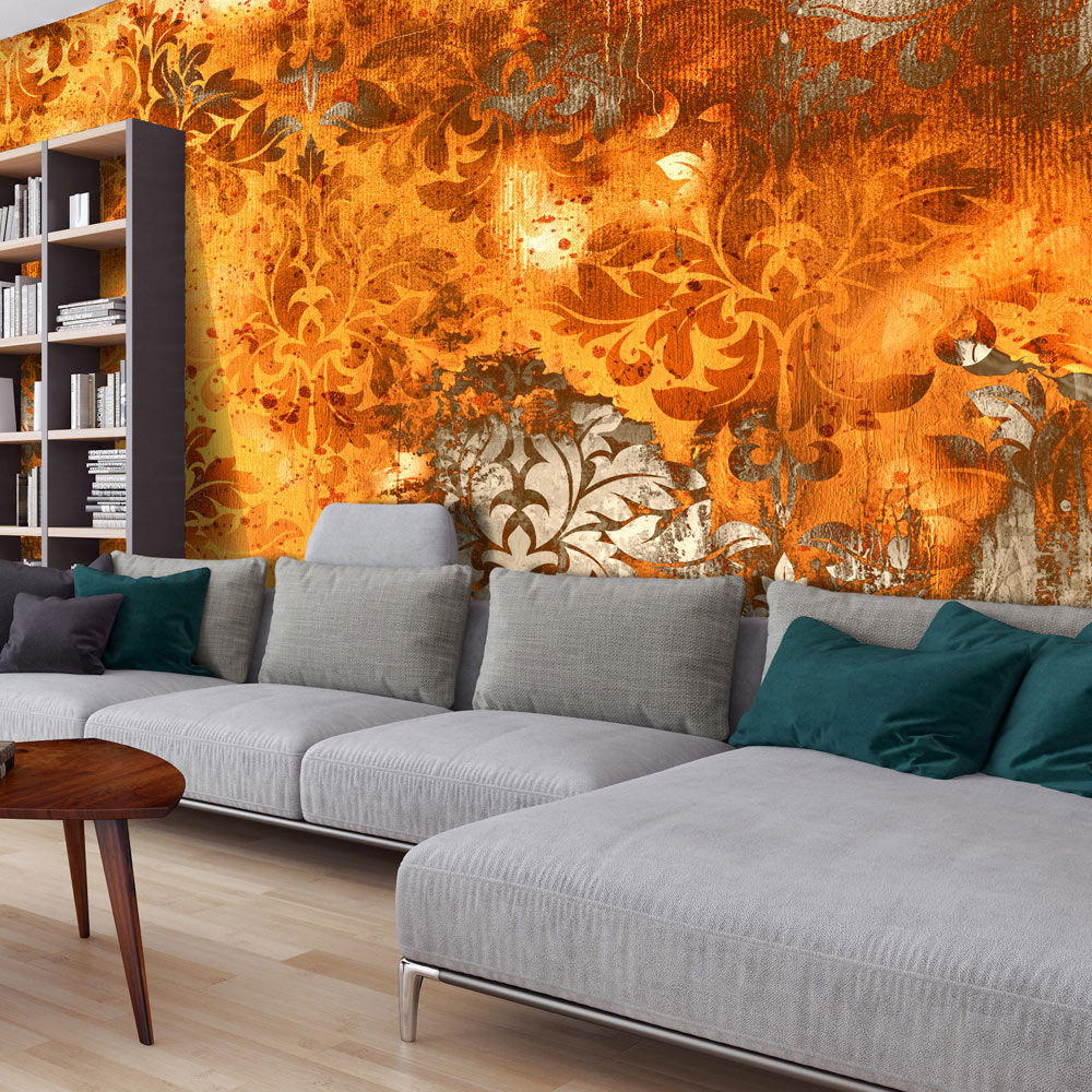 VLIESTAPETE Orange 500/280 cm - Orange/Grau, Textil (500/1cm) - KUNSTLOFT