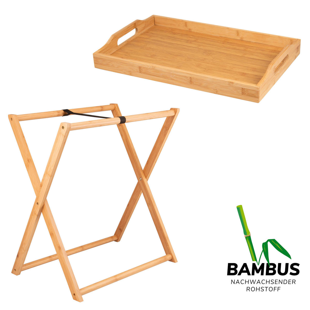 TABLETTTISCH, Bambus - Hellbraun, Holz (55/7/35.5cm) - bremermann