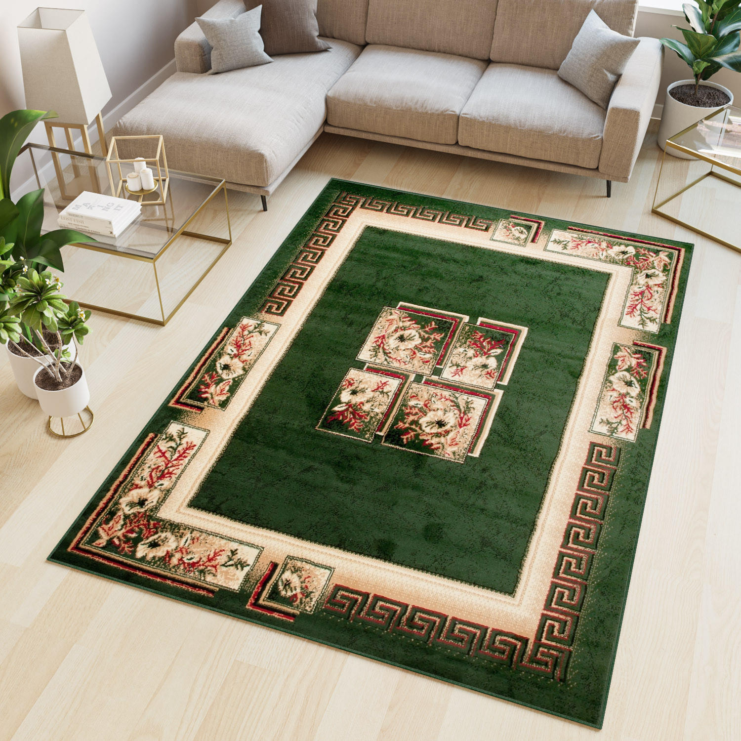 TEPPICH ATLAS Grün Beige 180/250 cm - Beige/Grün, Textil (180/250cm) - Tapiso