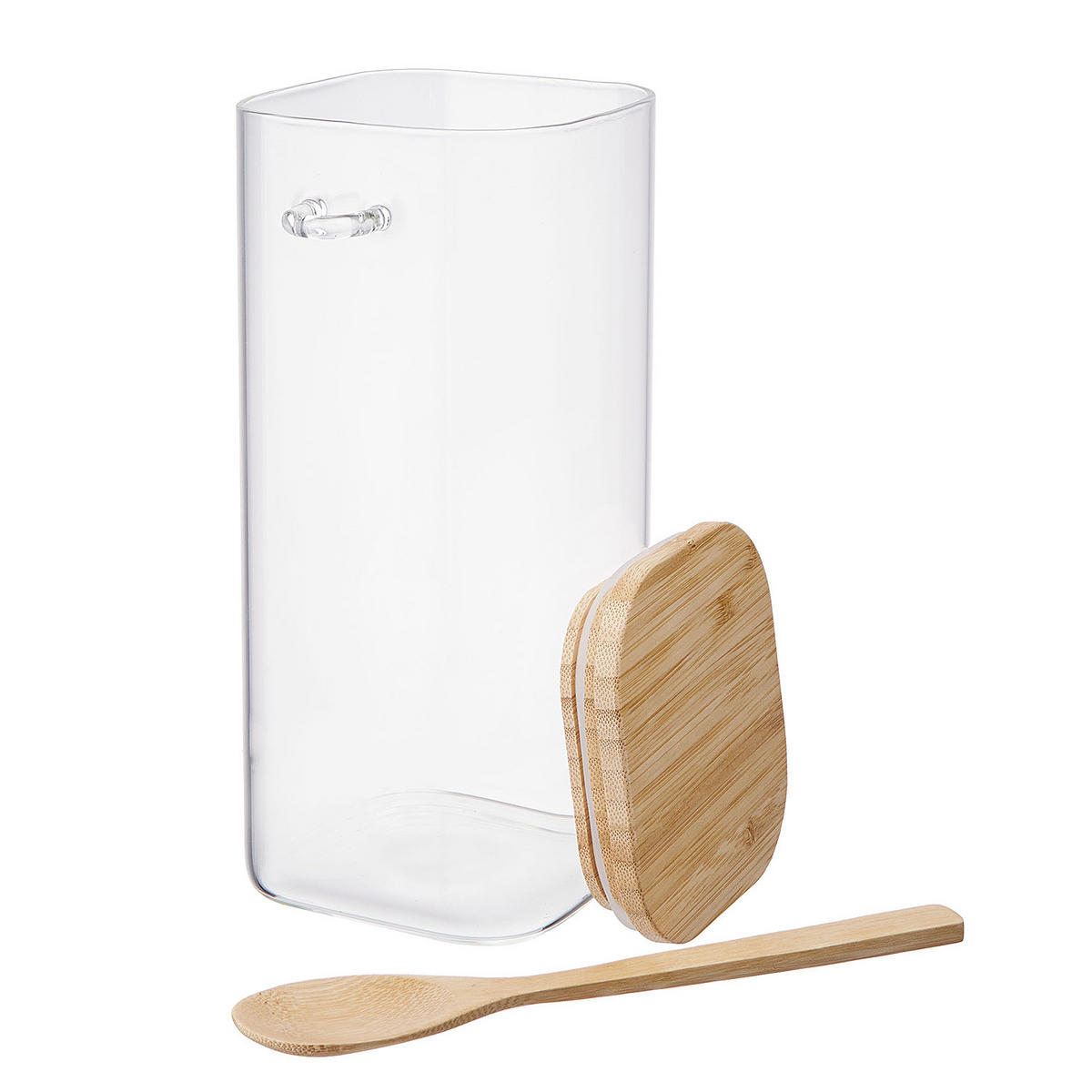 VORRATSGLAS (4er Set) Composition - Transparent, Glas/Holz (12/24/10cm) - Butlers