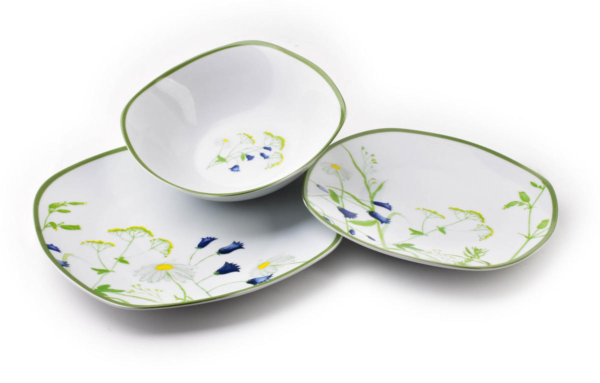 TELLER-SET Lea Grün 30/20/24.5 cm Keramik - Grün, Keramik (20/24.5/30cm) - Mondex