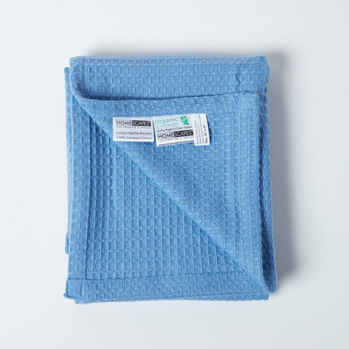BABYDECKE Waffelpiqué 125/150 cm, Bio-Baumwolle - Blau, Textil (125/150cm) - Homescapes