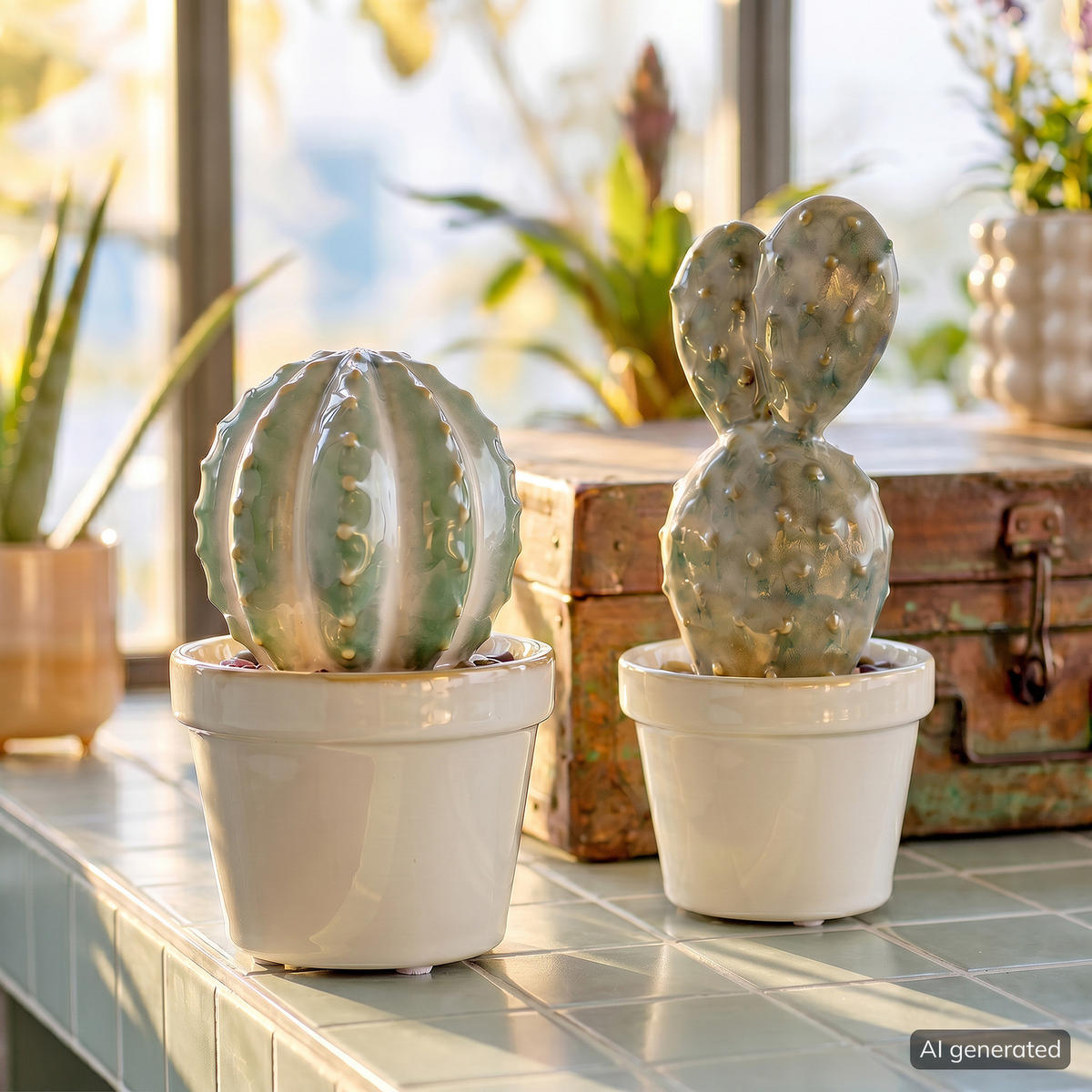 DEKO-KAKTUS Cactus - Grün, Keramik (9/16/10cm) - Butlers