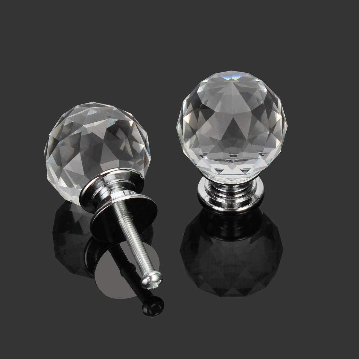SCHRANKKNOPF Kristall 12er-Set - Transparent, Kunststoff (4/4/0.3cm)