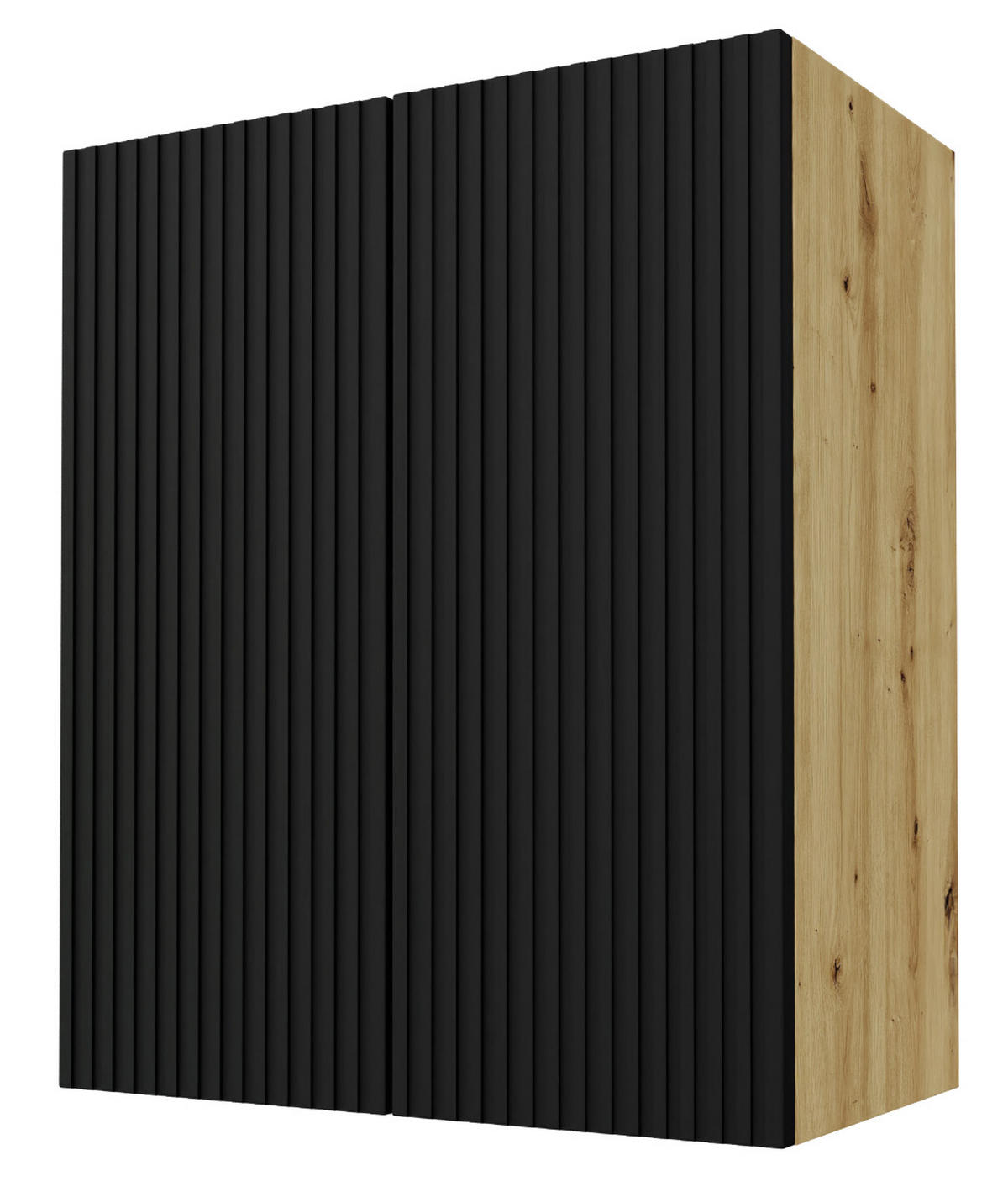 KÜCHENHÄNGESCHRANK Lamello W3/60 Schwarz Matt / Eiche Artisan 60 / 32,5 / 72cm - Eichefarben/Schwarz, Holz/Holzwerkstoff (60/72/32.5cm) - Feldmann-Wohnen