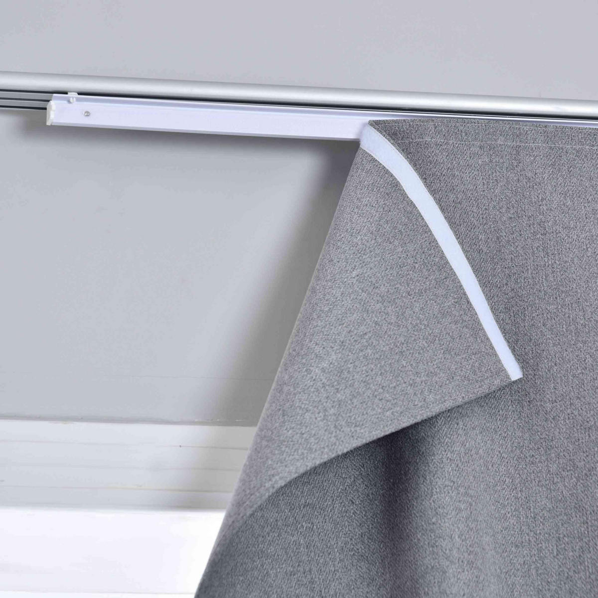 VORHANG MÜNCHEN DARK HxB 245x60 cm Grau - Grau, Textil (60/245/245cm) - Gardinenbox