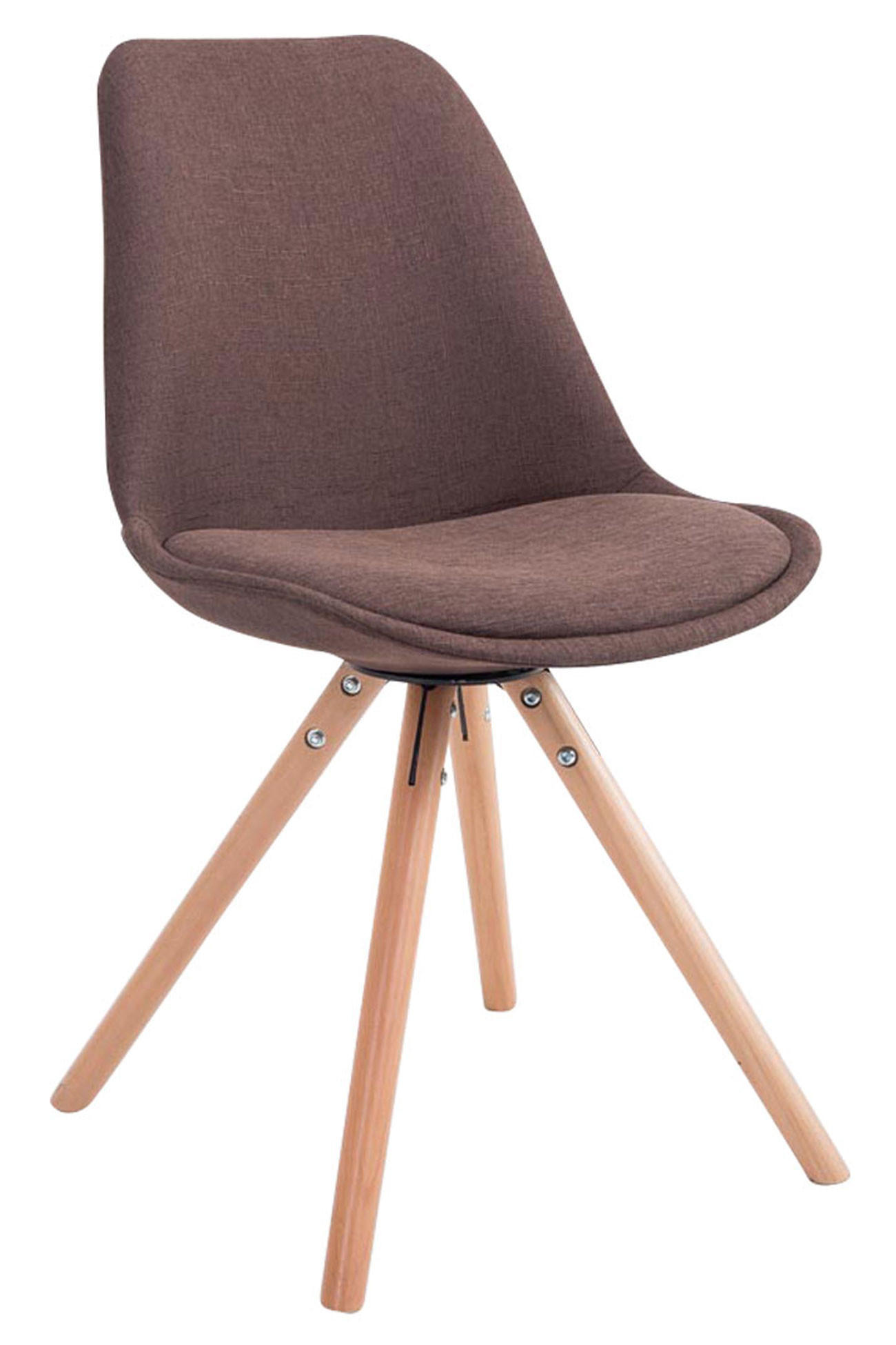 BESUCHERSTUHL Toulon Stoff, Gestell Buchenholz Natura Rund Braun - Braun/Naturfarben, Holz/Buchenholz (48/83/56cm) - TPFLiving