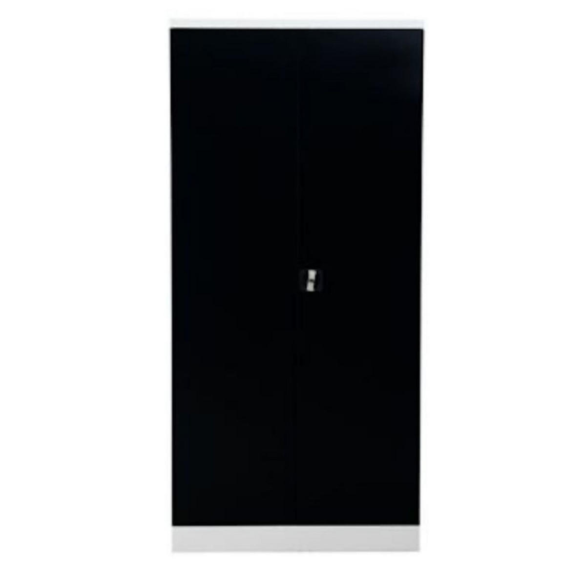STAHLSCHRANK Bee mit 6 lackierten Fachböden 195x92x42 cm Korpusfarbe Verkehrsweiß Frontfarbe Schwarz - Schwarz, Metall (92/195/42cm)