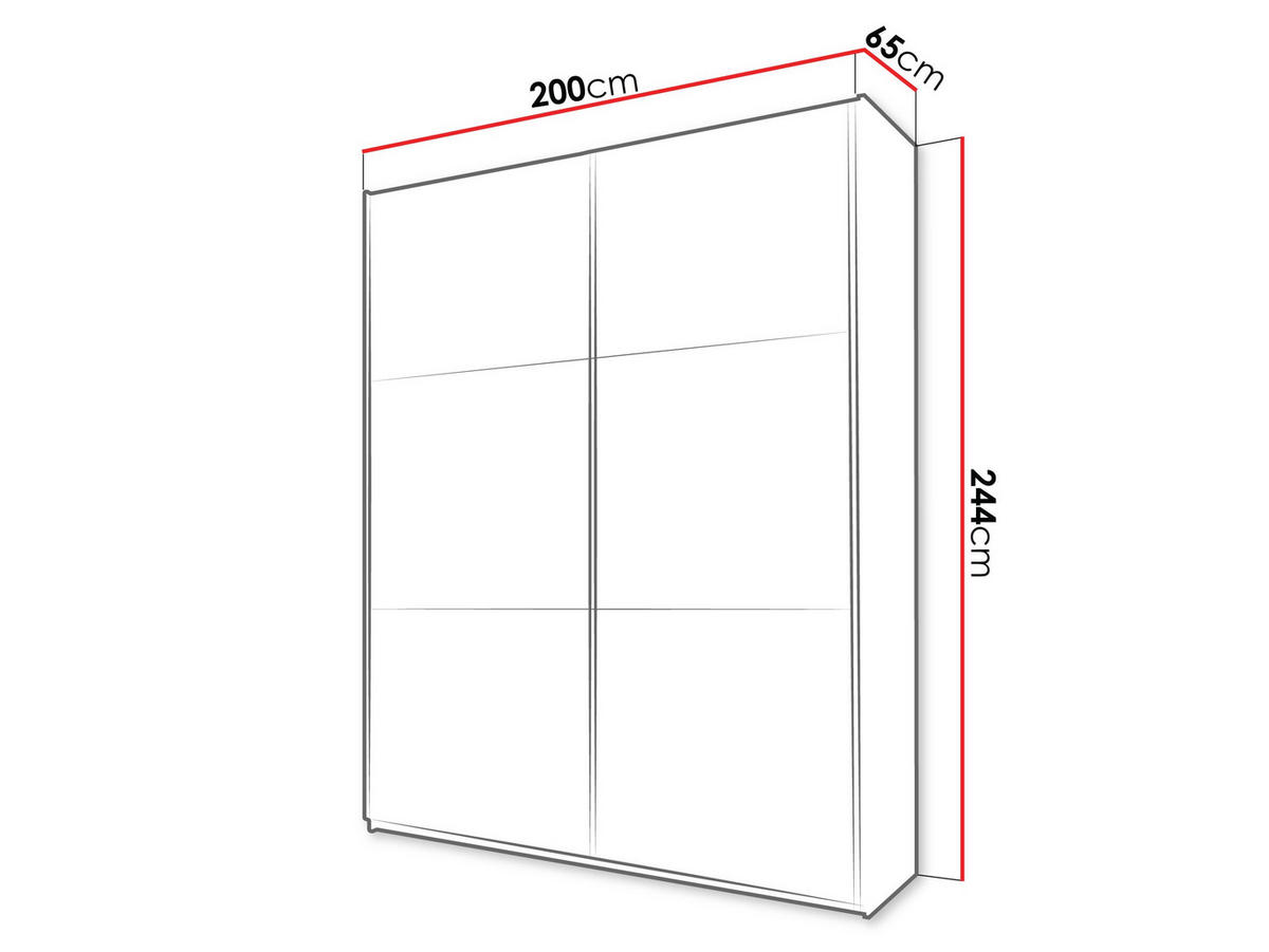 SCHIEBETÜRENSCHRANK Rodos 200 - Sandfarben, Holzwerkstoff (200/244/65cm) - MIRJAN24