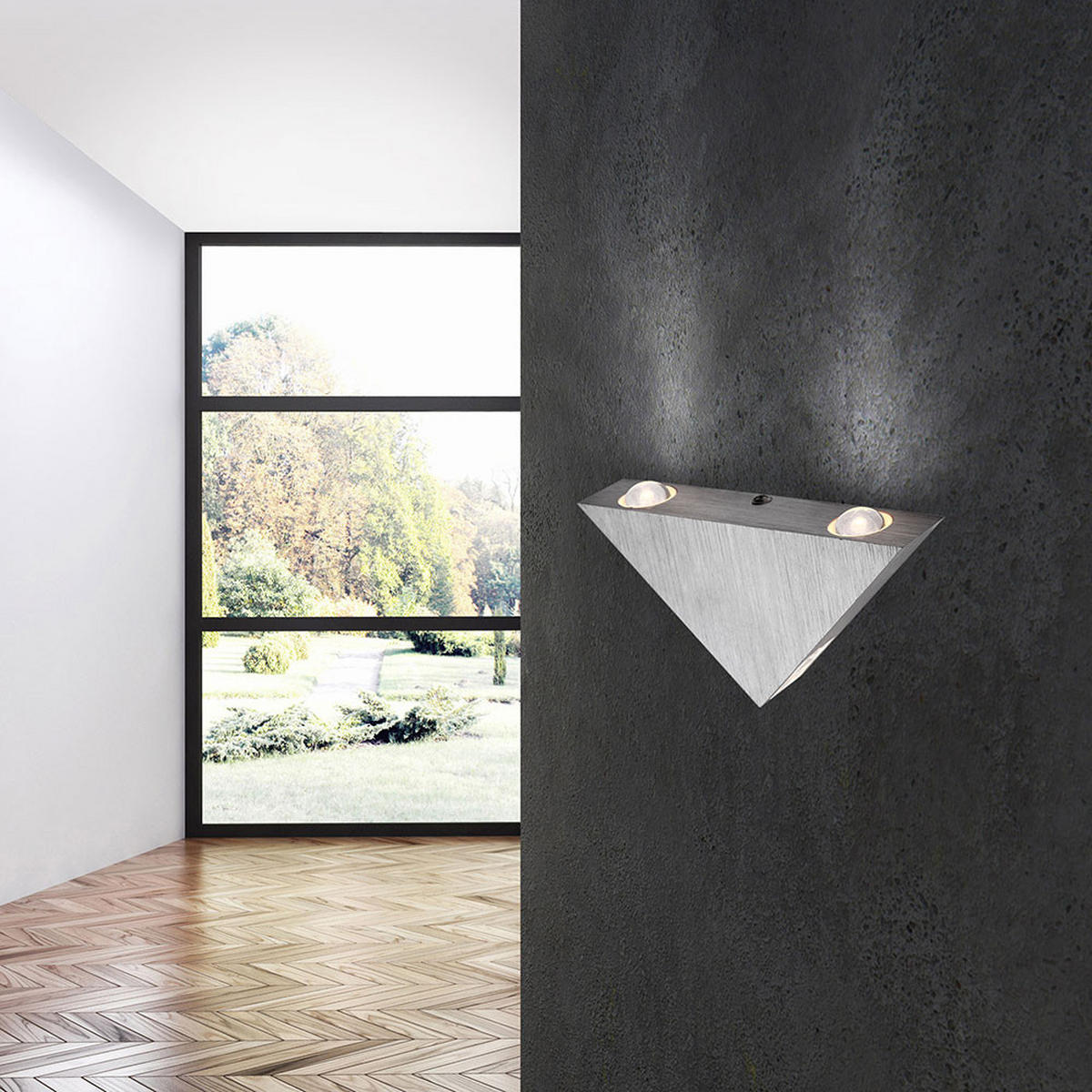 LED WANDLEUCHTE Gordon Aluminium Silber - Silberfarben, Metall (9/3/16.5cm) - Globo Lighting