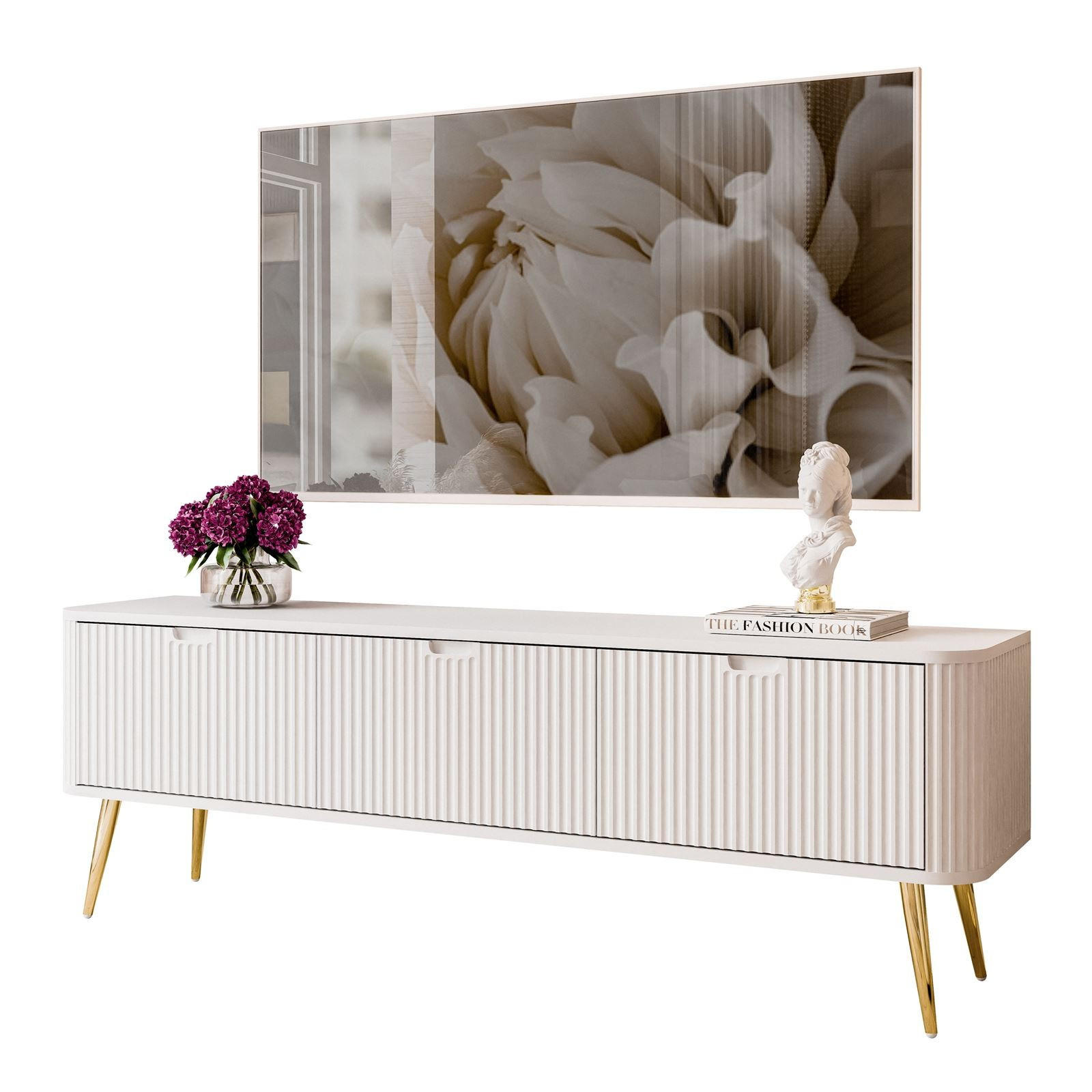 TV Element ZAIRA RTV168 Weiß - Weiß, Holzwerkstoff (168/57/39cm) - Lookway