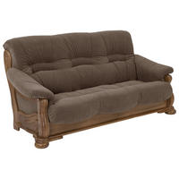 SOFA 3-Sitzer Katlin Bezug Flockstoff Eiche rustikal P43 / braun - Braun, Kunststoff (205/95/95cm) - 58aufmkessel