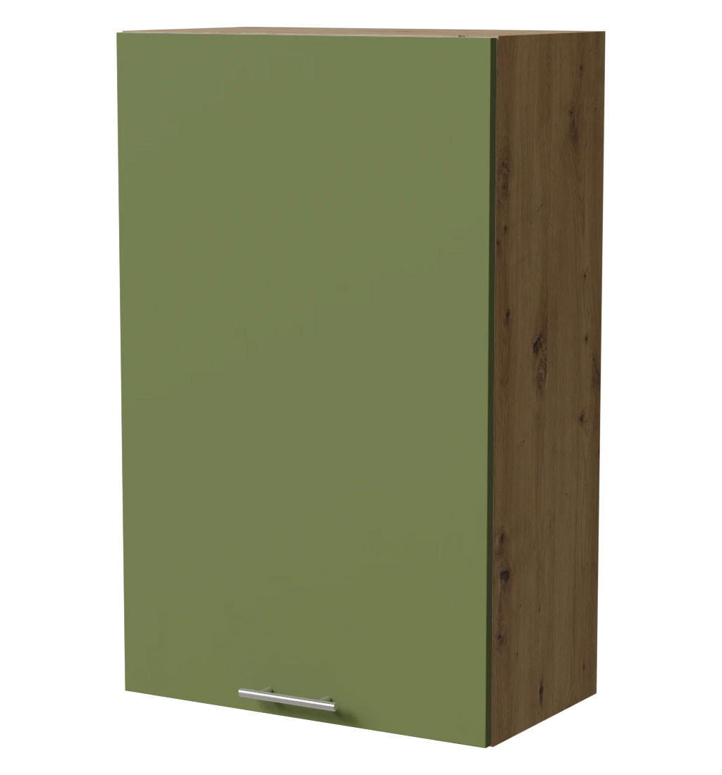 HÄNGESCHRANK Brerra W4/60/1 Eiche Artisan / RAL 6025 farngrün Matt 60 / 32,5 / 96cm - Eiche Artisan/Grün, Holz/Holzwerkstoff (60/96/32.5cm) - Feldmann-Wohnen