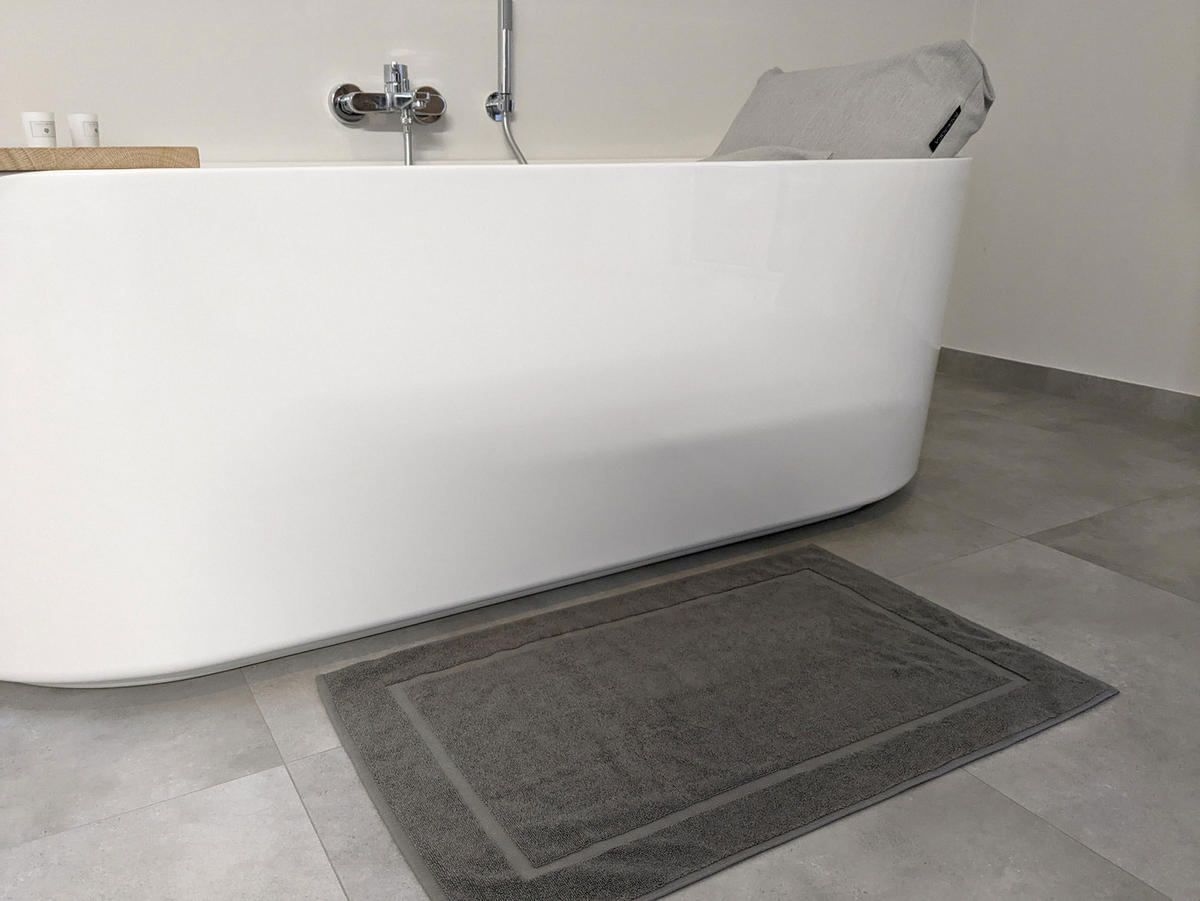 BADEMATTE, 2er-Set, 50x80 cm, 100% Baumwolle, Grau - Taupe, Textil (50/80cm) - Zollner