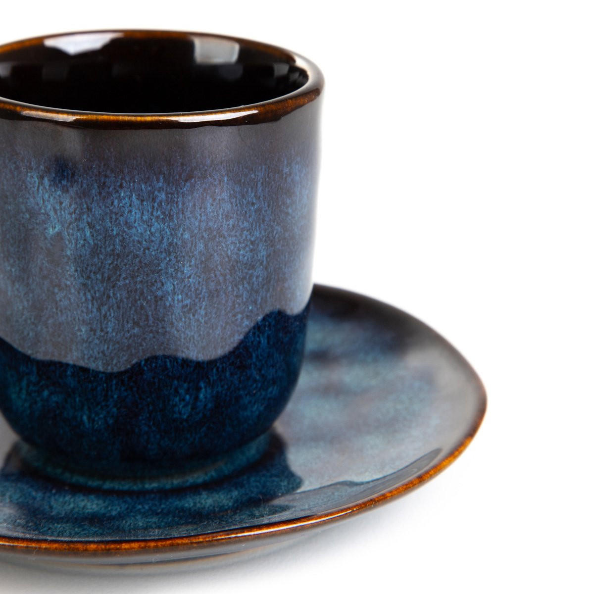 ESPRESSOTASSE Casper mit Untertasse dunkelblau 0,08 l 6er-Set - Dunkelblau, Keramik (0.08L) - Homla
