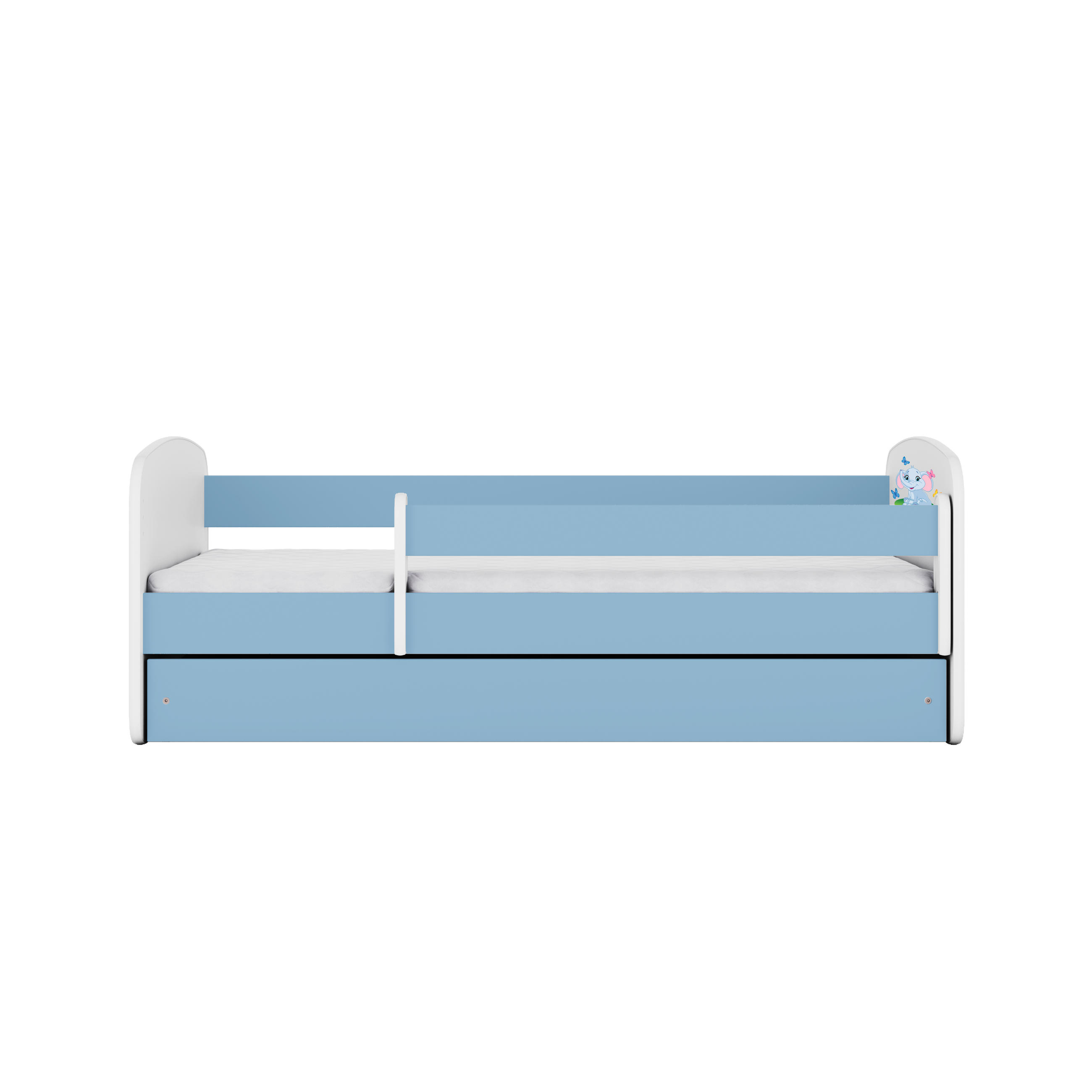 KINDERBETT Elefant mit Schublade 140/70 80/61/144 - Blau, Holzwerkstoff (70/140cm) - RAUMHIRSCH FURNITURE