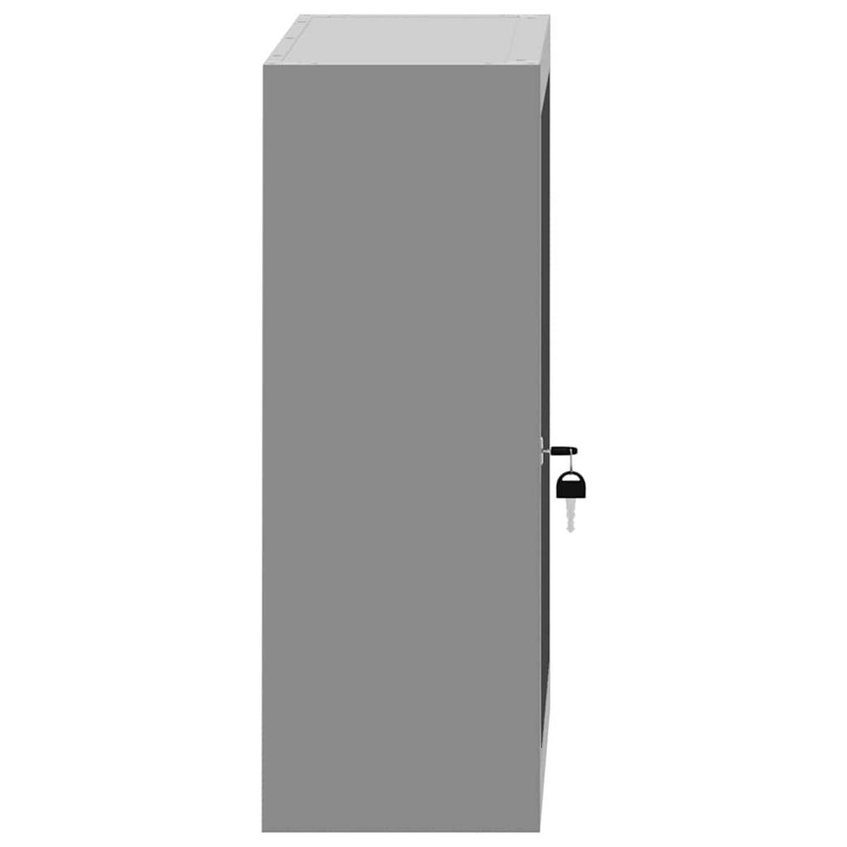 WERKZEUGSCHRANK Mit Regal Schwarz Und Grau 50/20/55 Cm - Schwarz, Metall (20/55/50cm) - vidaXL