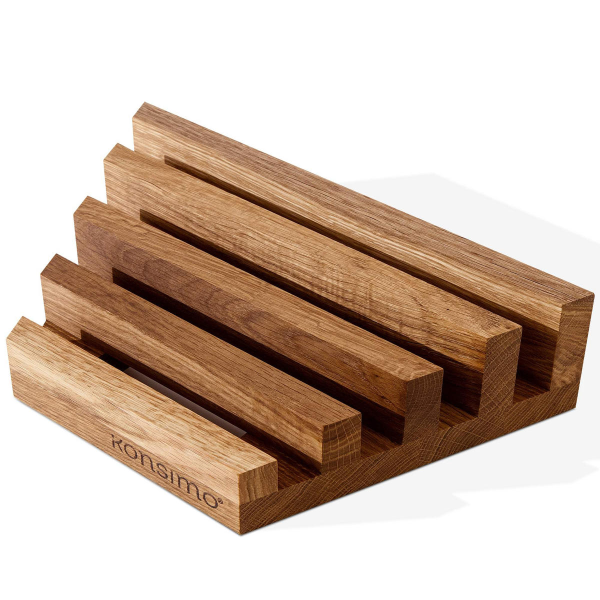 KÜCHENBRETTCHENHALTER HEMERO - Eichefarben, Holz (19/32/8cm) - KONSIMO®