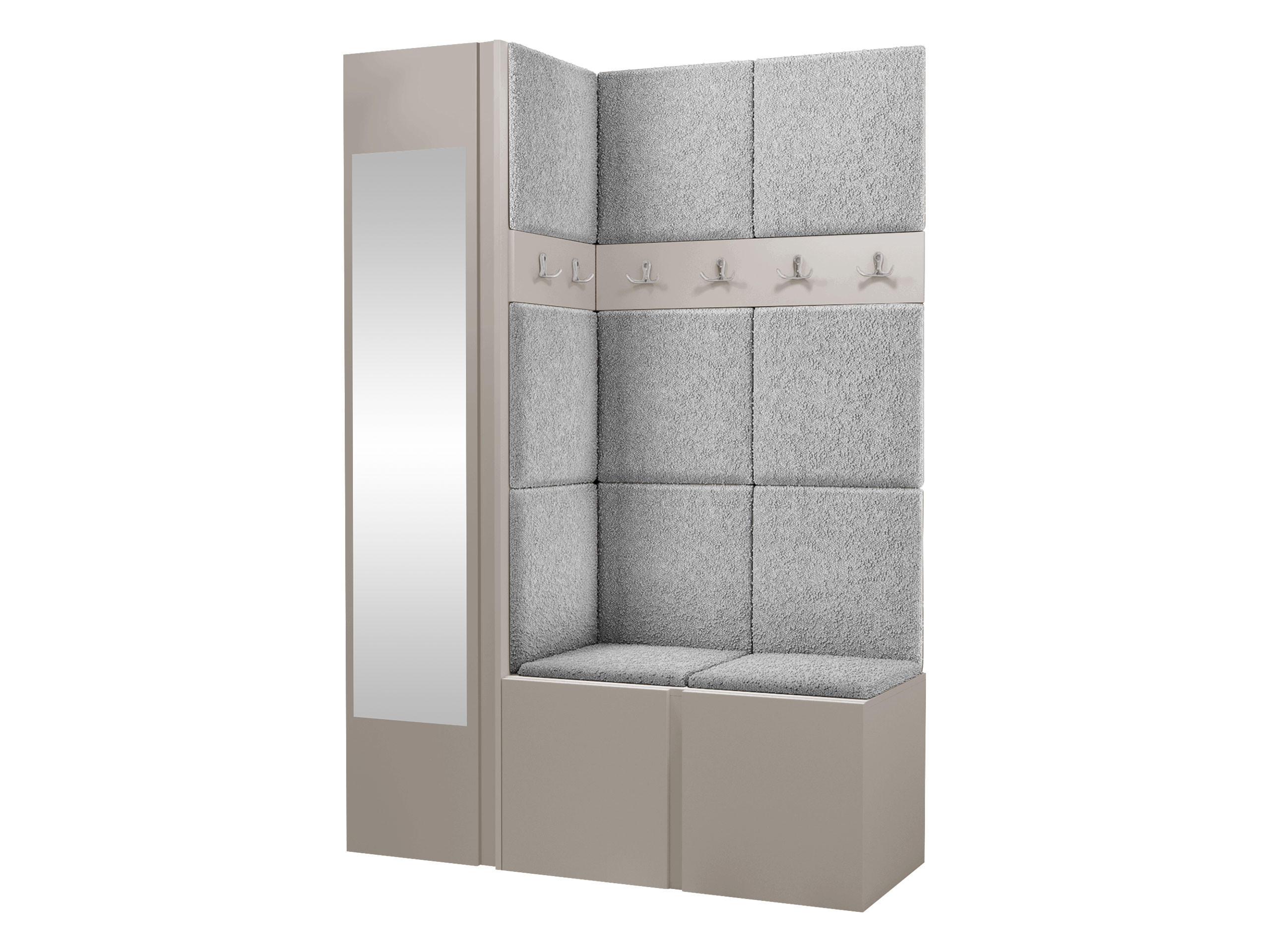 GARDEROBEN-SET Orion X - Kaschmir/Hellgrau, Holzwerkstoff/Kunststoff (124/186/46cm) - MIRJAN24