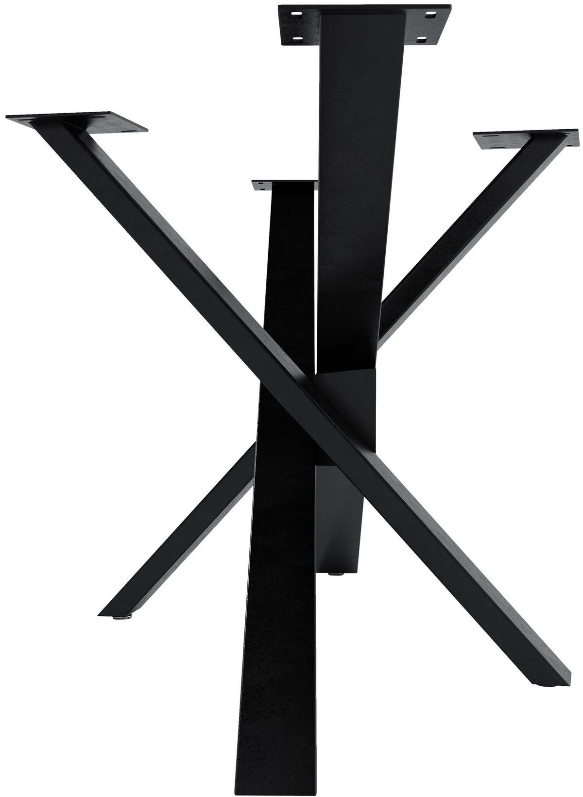 TISCHBEIN eckig 140/70/72 cm Metall industrial schwarz - Schwarz, Metall (140/72/70cm) - CLP