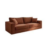 SOFA AMINA Braun Flachgewebe - Dunkelbraun/Schwarz, Buchenholz/Textil (228/82/101cm) - KAWOLA