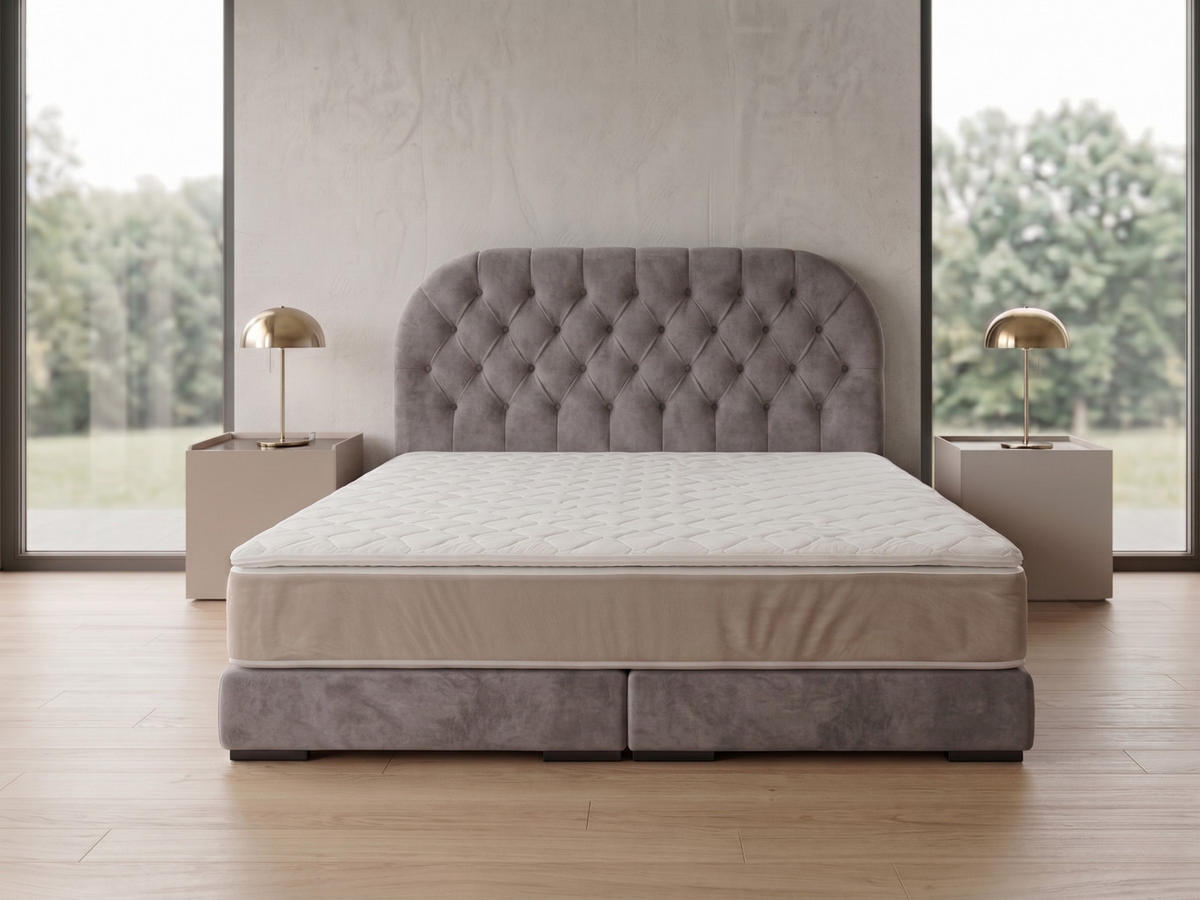 POLSTERBETT LEON4 200x 200 cm Farbe: Hellbraun - Hellbraun, Textil (200/200cm) - A&J MöbelLand