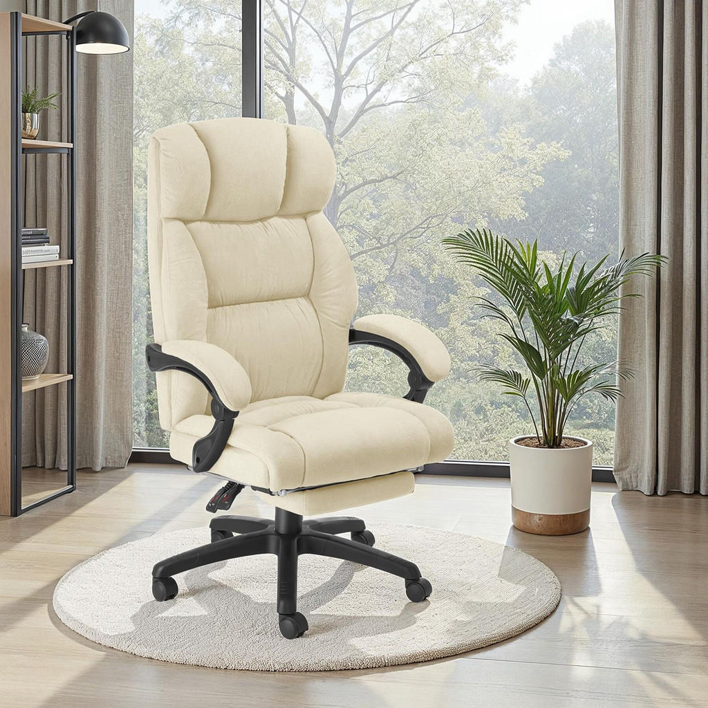 Thumbnail - tectake Bürostuhl, Beige, Kunststoff, 64x115x118 cm, Arbeitszimmer, Bürostühle, Drehstühle