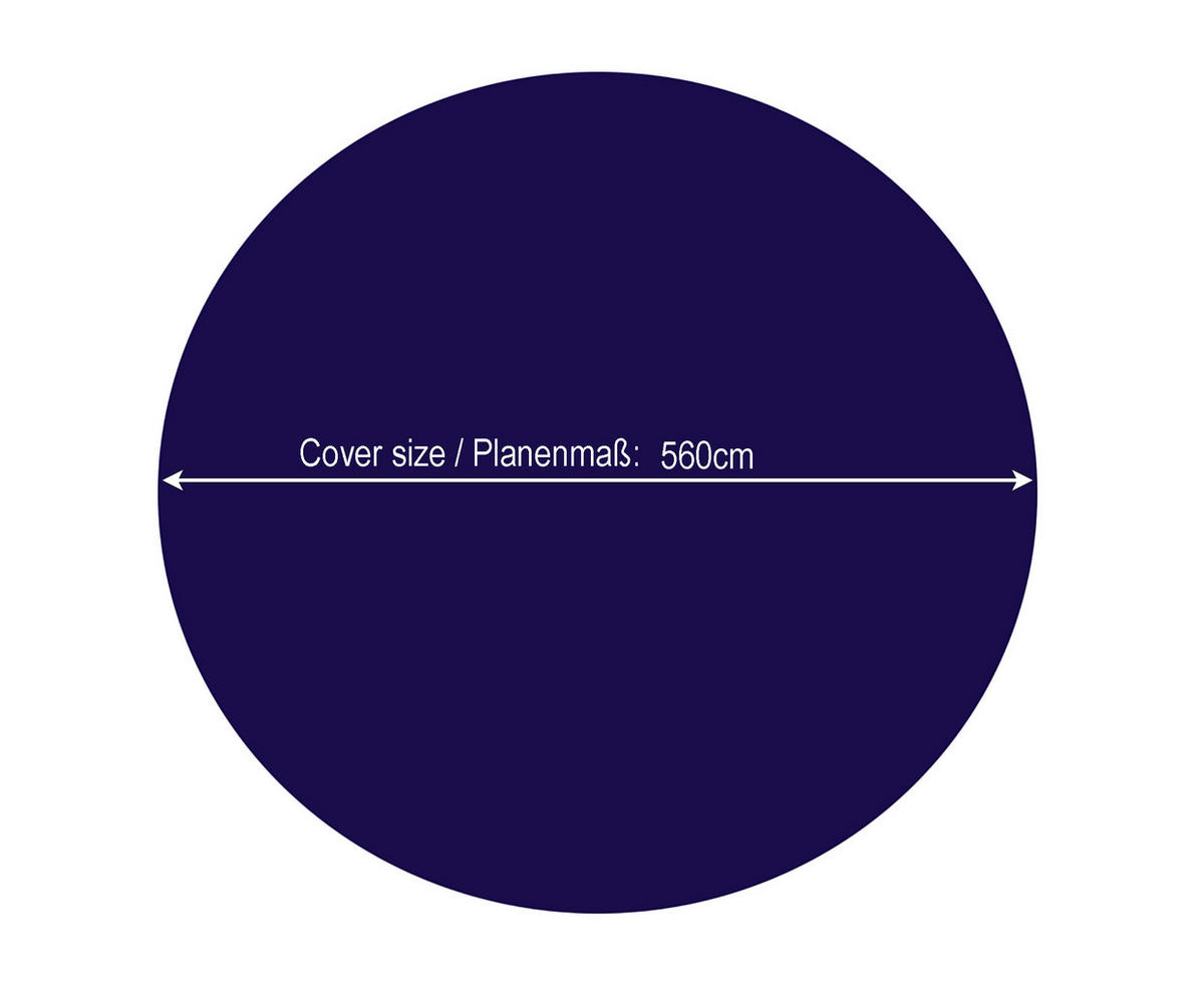 POOLABDECKUNG Rund Planenmaß Ø 560 cm für Pool 460-500 cm Blau - Blau, Kunststoff (560/560cm) - QUICK STAR