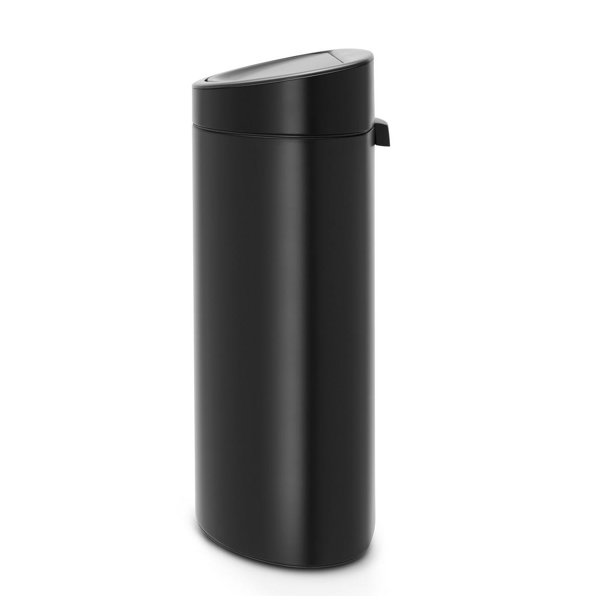ABFALLBEHÄLTER Touch Bin mit Kunststoffeinsatz, Matt Black, 40 L - Schwarz, Metall (48.3/76.5/32.8cm) - Brabantia
