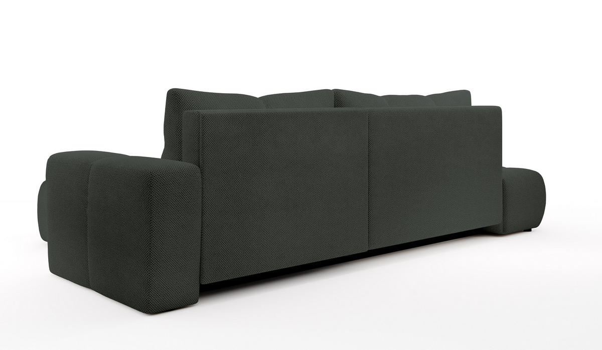 ECKSOFA L Form Hosio Dunkelgrau 286/177/88 cm Rechts mit Schlaffunktion - Dunkelgrau/Schwarz, Kunststoff/Textil (286/177cm) - AX Living