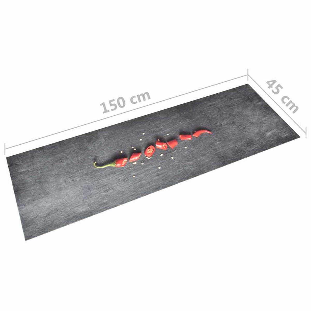 KÜCHENBODENMATTE Waschbar Pfeffer 45/150 Cm - Multicolor, Textil (45/150cm) - vidaXL