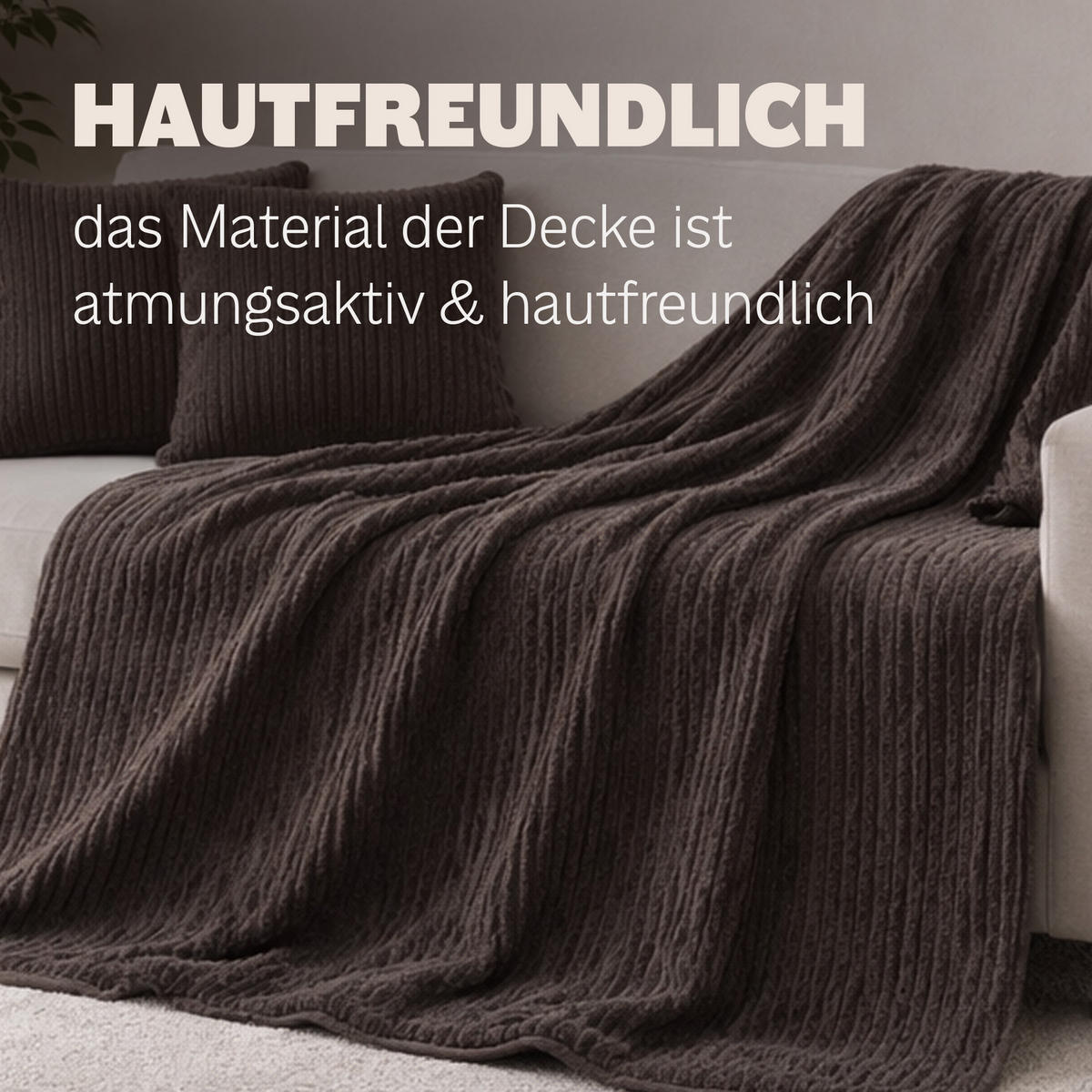 TAGESDECKE Wende-Design 200x220cm Granit - Grau, Kunststoff/Textil (220/200cm)