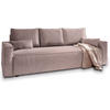 BETTSOFA MENI Lila Kordstoff mit Schlaffunktion - Lila, Textil (232/83/87cm) - MASSENO
