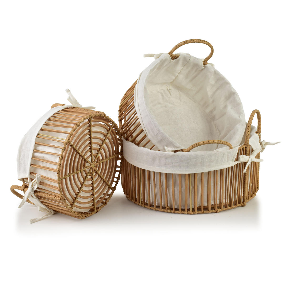 BROTKORB Will 3er Set Naturfarbe 35x35x16/24 cm Kunststoff - Naturfarben, Kunststoff (35/24/35cm) - Mondex