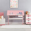 KINDERSCHREIBTISCH FLEXI - Weiß/Rosa, Holz (109/75/55cm) - IDIMEX