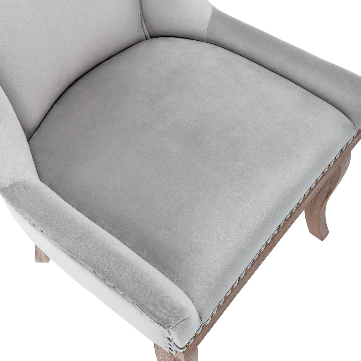ESSZIMMERSTUHL 2er Set Samt Grau Polsterstuhl Massivholz Modern - Grau, Textil (55/91/61cm) - FLIEKS