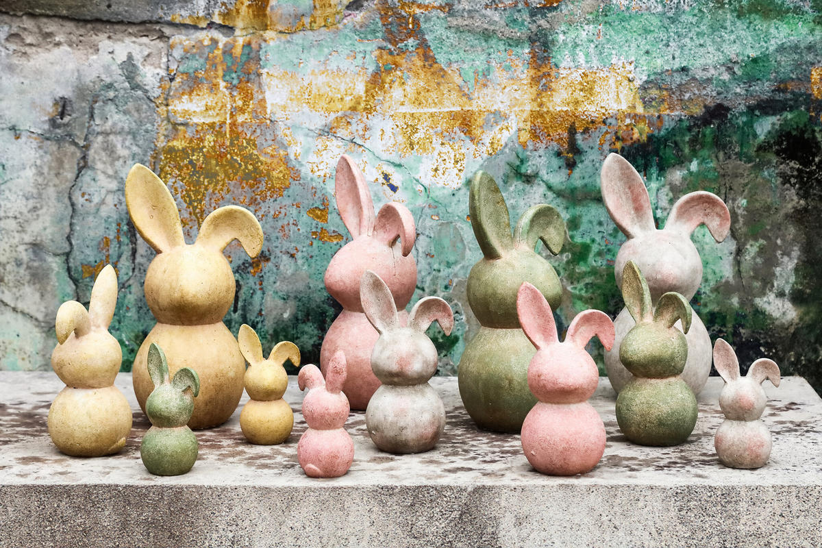 OSTERHASE Berniee Grün 15/14/30cm - Grün, Stein (14/30/15cm) - PTMD Collection